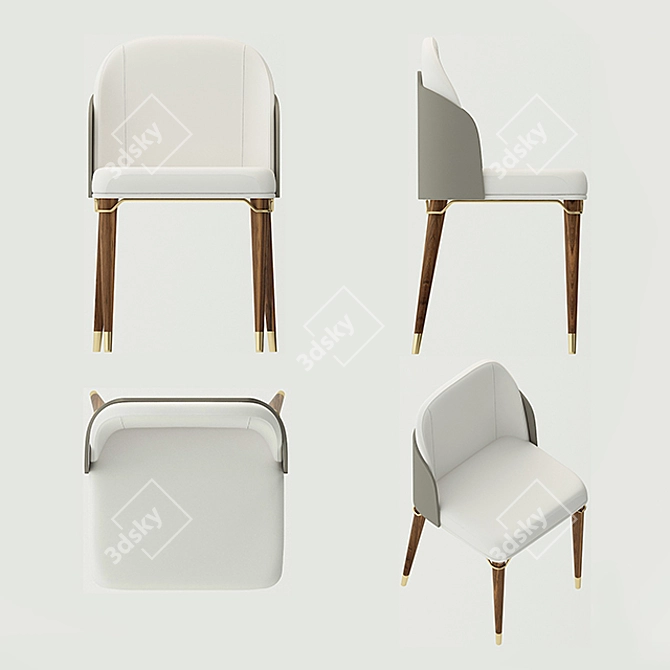 Eco-Style Art Nouveau Chair 3D model image 2