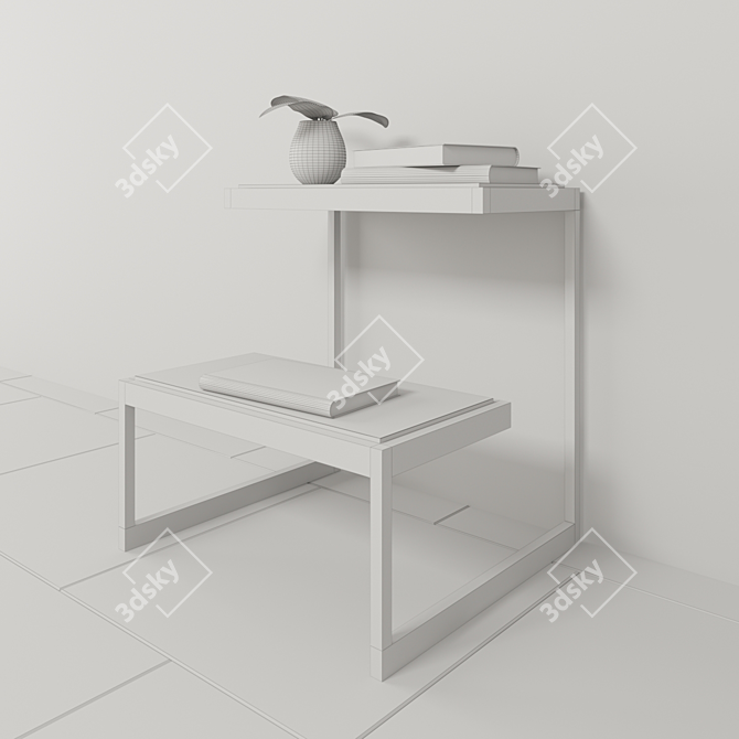 Elegant Curata End Table: Perfectly Sized! 3D model image 3
