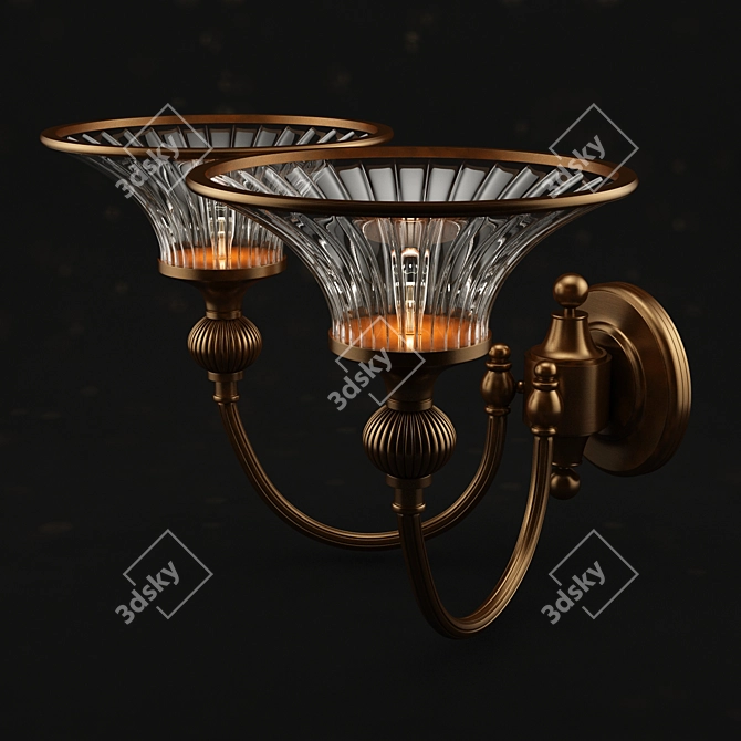 Elegant Brass Wall Lamp 3D model image 1