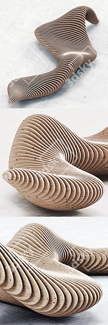 Parametric Bench: 3D Max Ready, High Geometry 3D model image 2