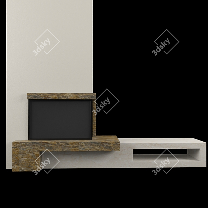 Modern Style Fireplace 3D model image 1