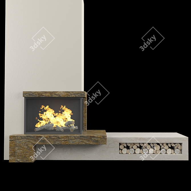 Modern Style Fireplace 3D model image 2