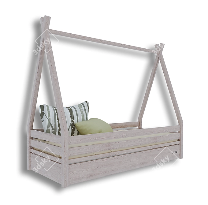 BookWood Indian Wigwam Baby Bed 3D model image 1