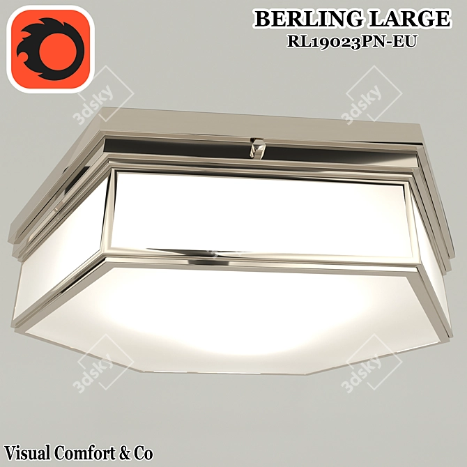 Elegant Berling Large Ceiling Light 3D model image 1