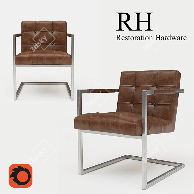 Title: Elegant Milano Tufted Chair in Rich Molasses Color 3D model image 1