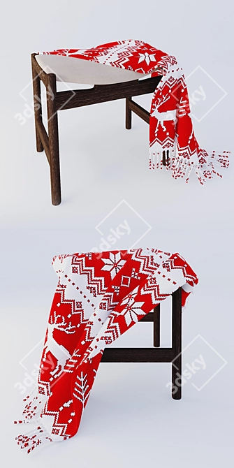 Cozy Textile Seat Stool 3D model image 2