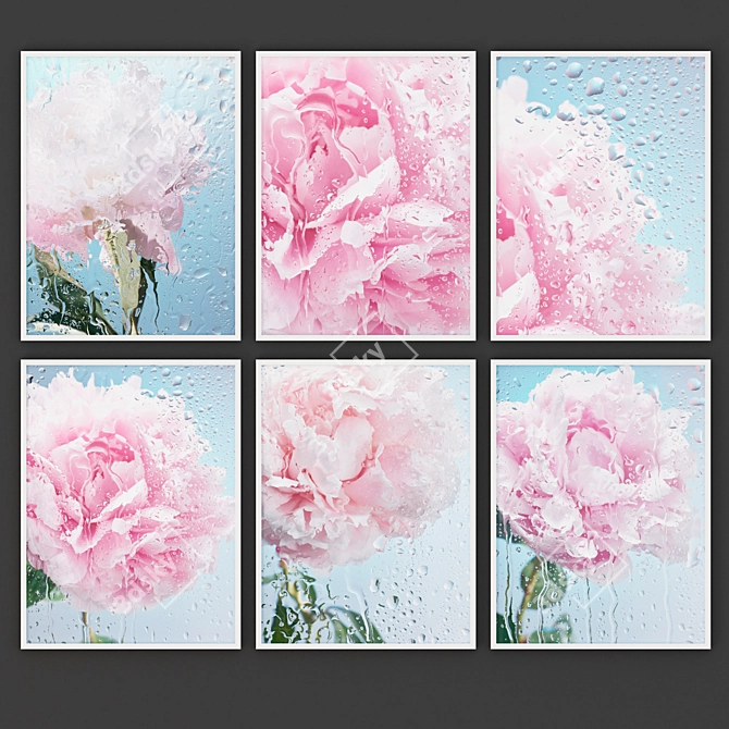 14-Piece Peony Blossom Art Set 3D model image 1