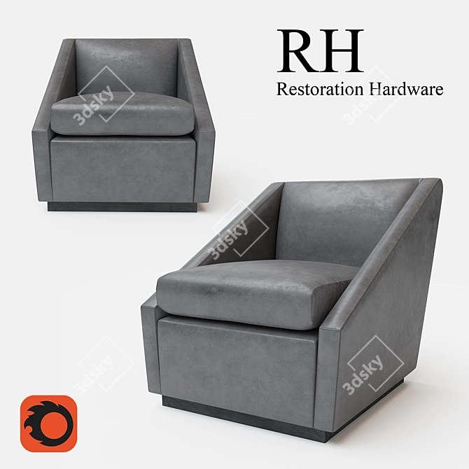 Renzo Leather Chair: Elegant Comfort for Your Space 3D model image 1