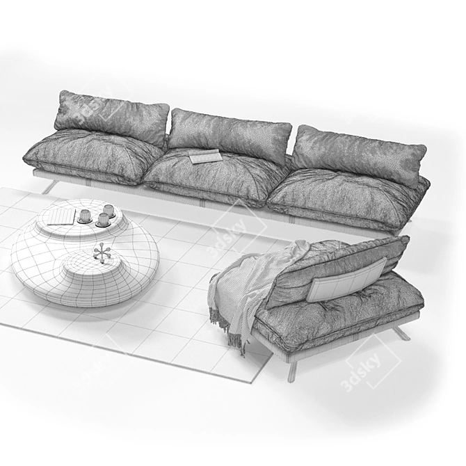 Contemporary Overseas Sofa: Comfortable & Stylish 3D model image 3