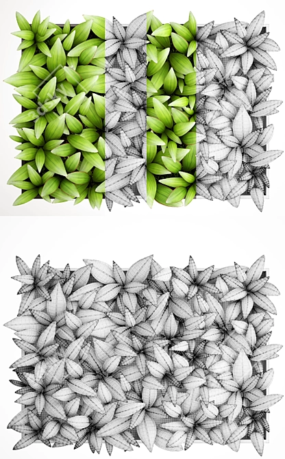 Palm Grass Vertical Garden 3D model image 3