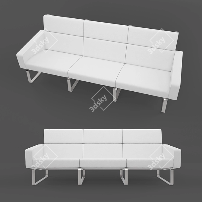 Luxury Leather Sofa 3D model image 1