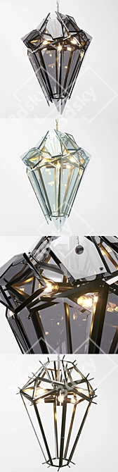 Elegant Shard Crystal Chandelier 3D model image 2