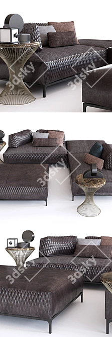 Italian Style: Sanders Sofa & Iva Table 3D model image 2