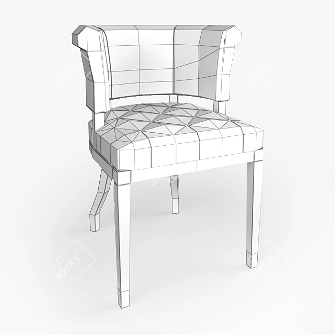 Merlot Finish Dining Arm Chair 3D model image 3