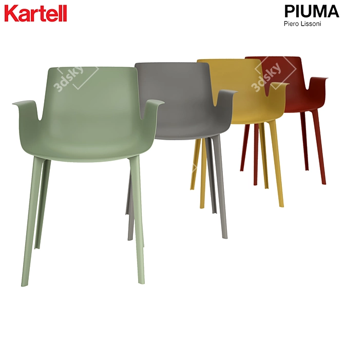 Ultra lightweight and stylish Kartell Piuma Chair 3D model image 1