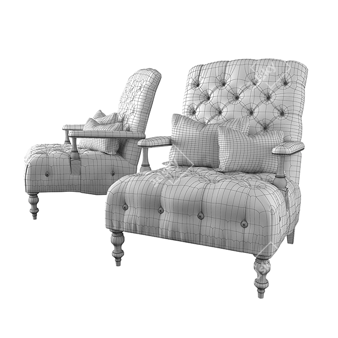 Elegant Bernhardt Garland Chair 3D model image 2