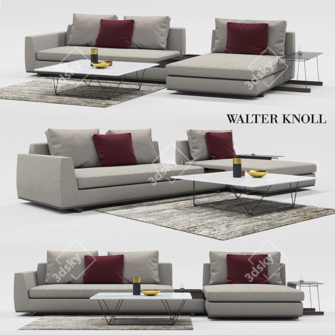 Walter Knoll Tama Living: Modern & Chic Seating 3D model image 1