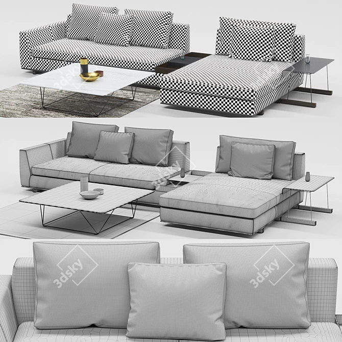 Walter Knoll Tama Living: Modern & Chic Seating 3D model image 2