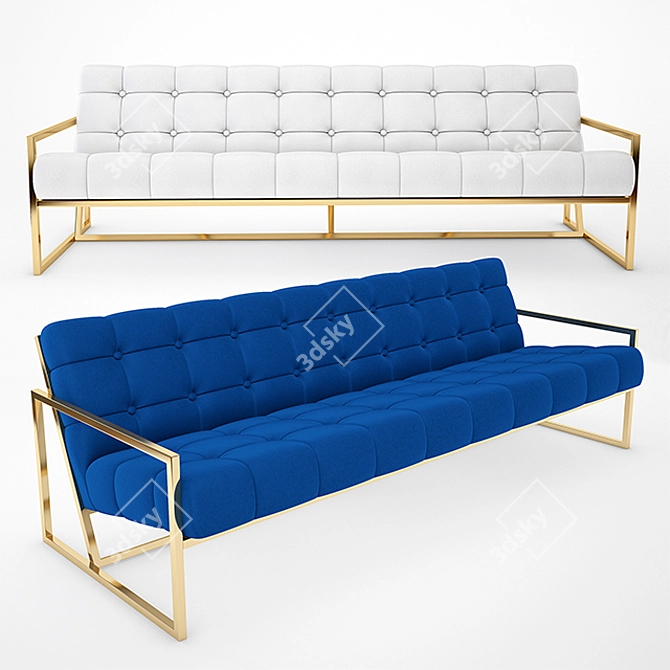 Elegant Goldfinger Apartment Sofa 3D model image 1