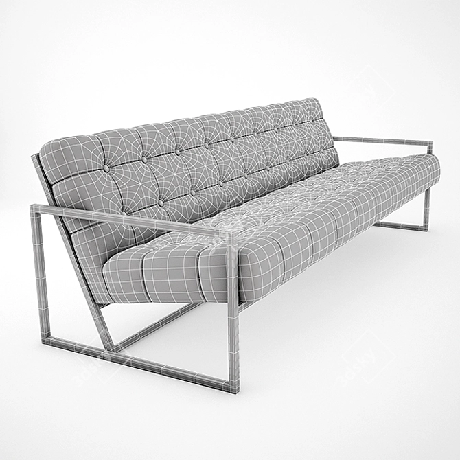 Elegant Goldfinger Apartment Sofa 3D model image 3