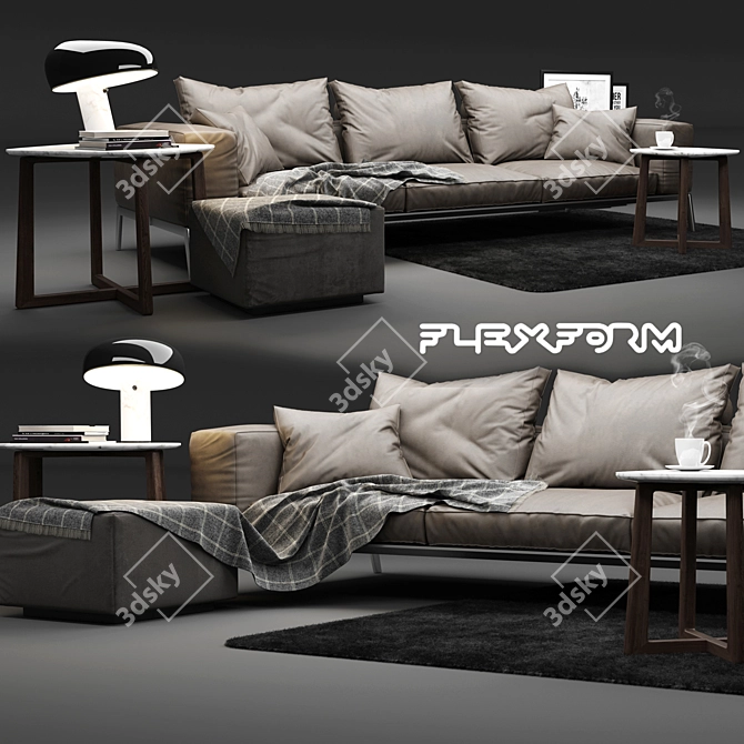 Flexform Lifesteel: Modern Comfort for Your Living Space 3D model image 2