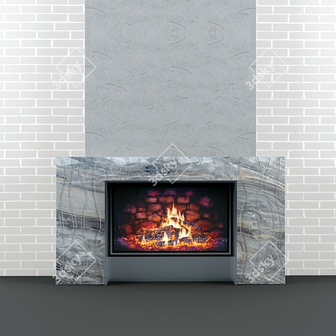 Modern Style Fireplace: Version 10 3D model image 1