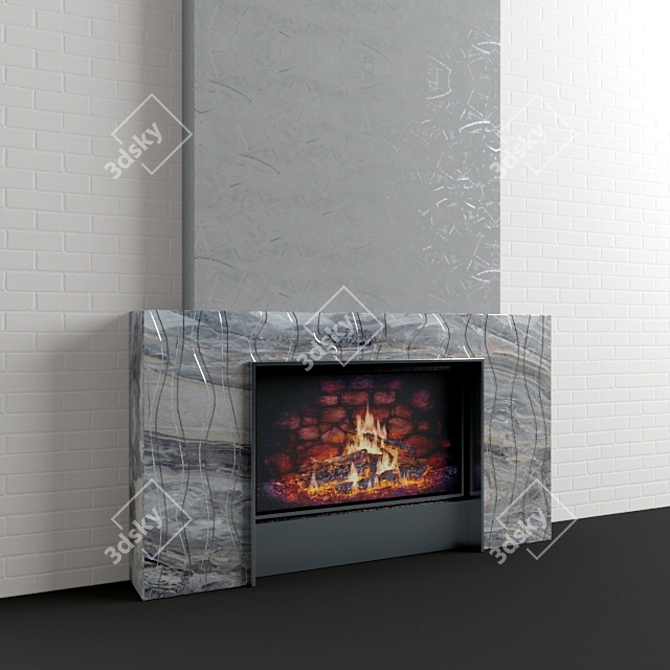 Modern Style Fireplace: Version 10 3D model image 2