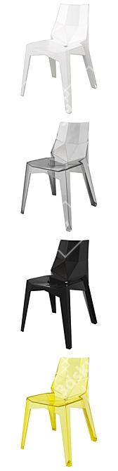 Bonaldo Poly: Contemporary Chair in Glossy Polycarbonate and Polyamide 3D model image 2