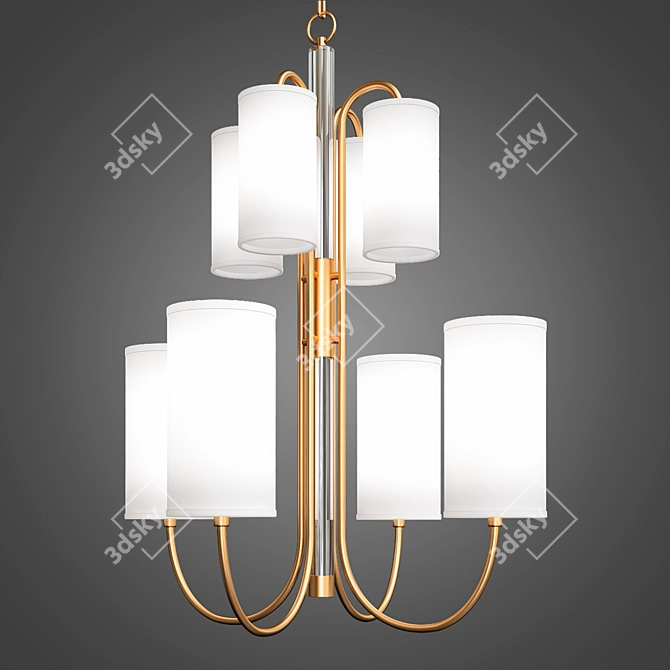 Polished Junius 8-Light Fixture 3D model image 1