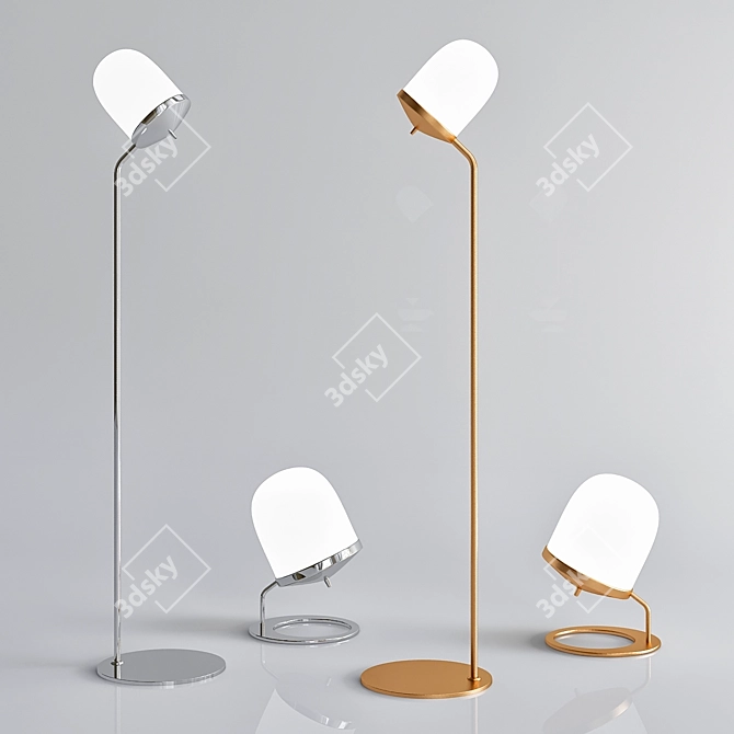 Elegant and Modern Lula Floor Lamp 3D model image 1