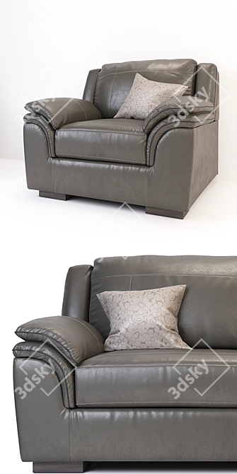 Luxe Leather Sofa Chair: Contemporary Elegance 3D model image 2