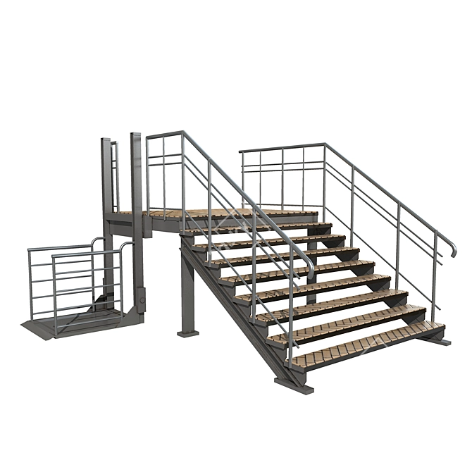 Sliding Porch: Stairs & Lift 3D model image 1