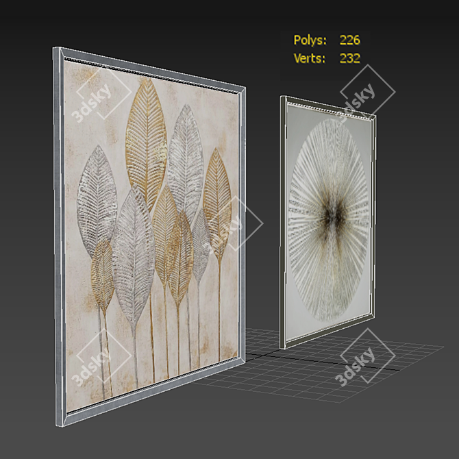 Nature-inspired Wooden Wall Art 3D model image 3