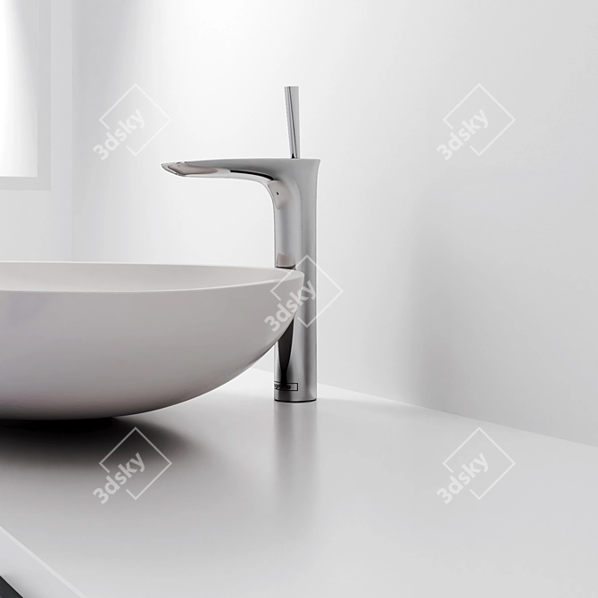 Elegant Hansgrohe Puravida Basin Mixer 3D model image 2