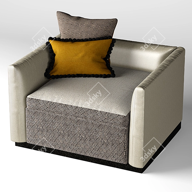 Cozy Comfort: Single Seating Sofa 3D model image 2