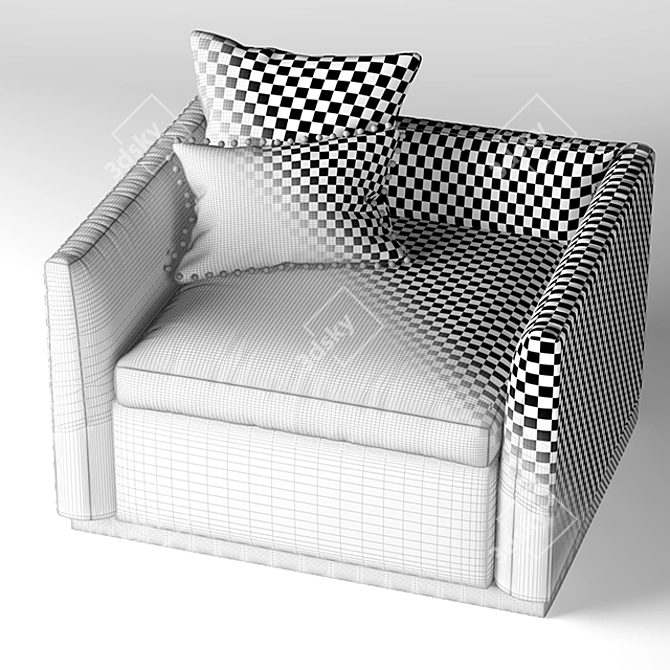 Cozy Comfort: Single Seating Sofa 3D model image 3