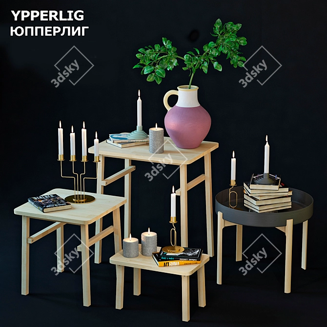 Modern Dining Set: YPPERLIG Collection 3D model image 1