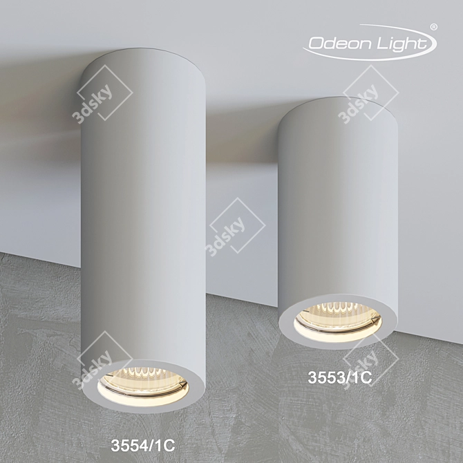 GIPS Ceiling Mounted Lamp | ODEON LIGHT 3553/1C, 3554/1C 3D model image 1