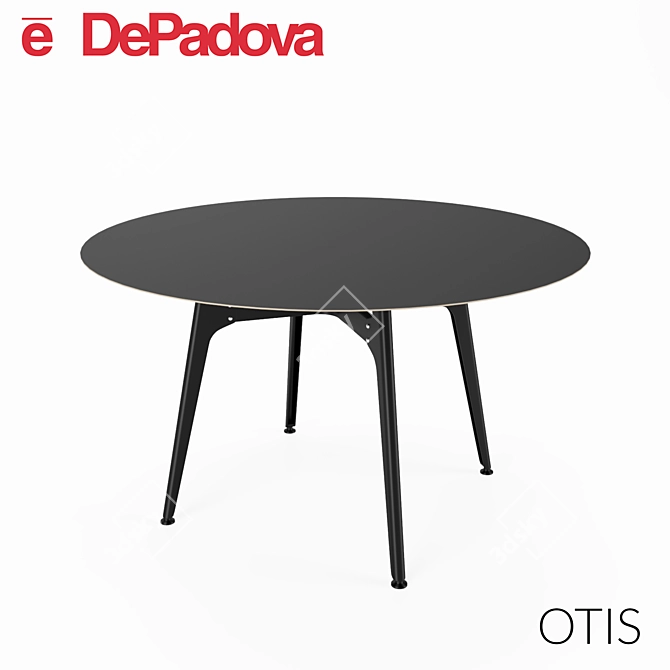 Industrial Chic Round Dining Table 3D model image 1