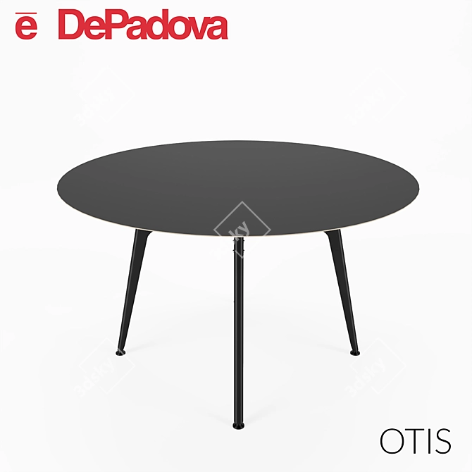 Industrial Chic Round Dining Table 3D model image 2