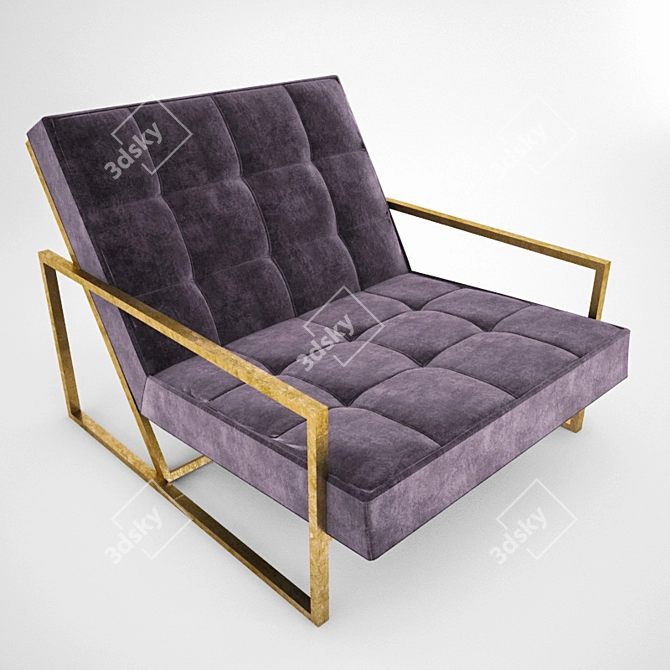 Luxurious Nova Armchair: Night Grey Velvet 3D model image 1