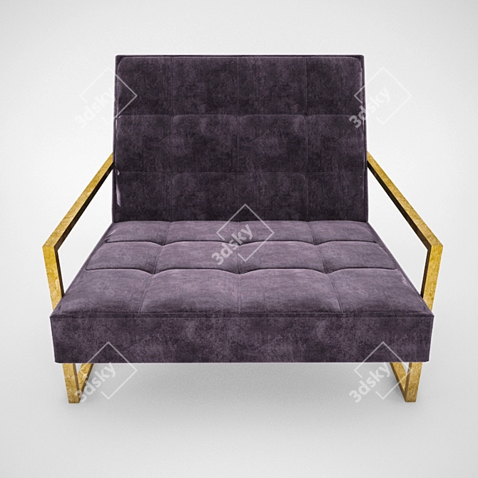 Luxurious Nova Armchair: Night Grey Velvet 3D model image 2