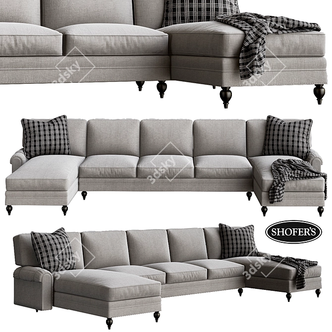 Luxury Shofers Sofa: Inviting Elegance 3D model image 1