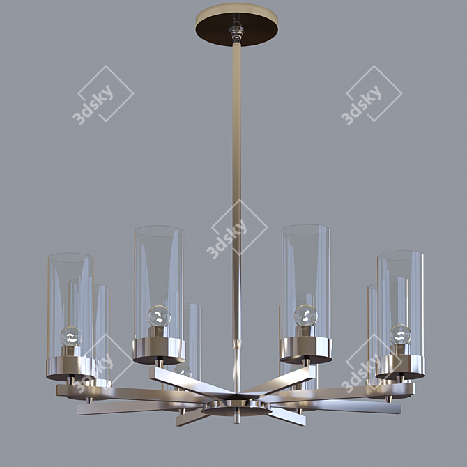 Sleek 60s Mod Chandelier 3D model image 1