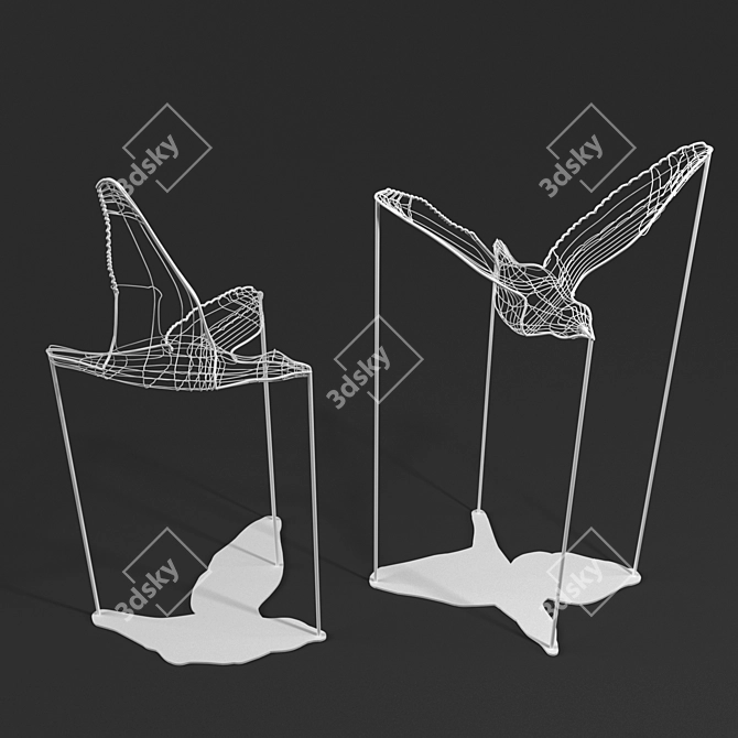 Title: Dynamic Forms - Flight Shadows Sculpture 3D model image 2