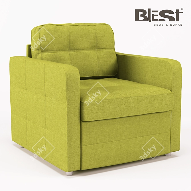 BlestTM Indie Armchair: Organic Comfort 3D model image 1