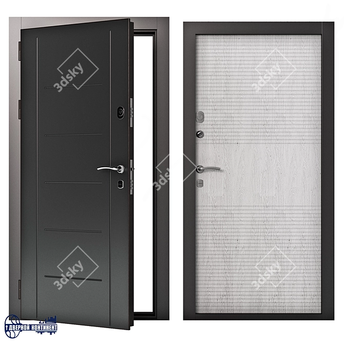 Secure Comfort: Continent-Thermal Entrance Doors 3D model image 1