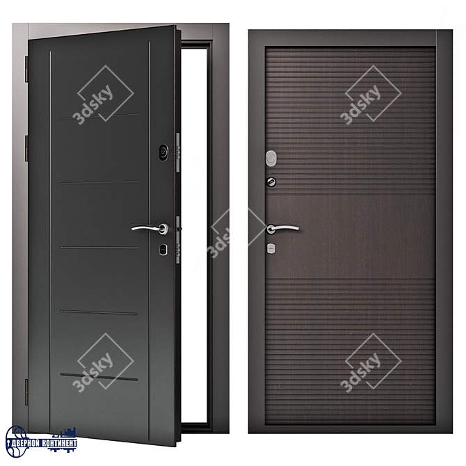 Secure Comfort: Continent-Thermal Entrance Doors 3D model image 2