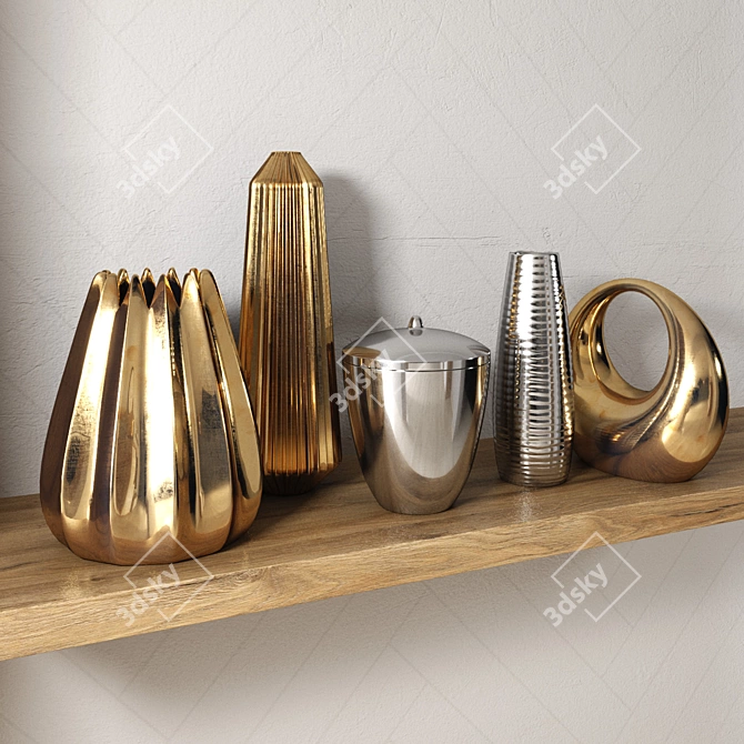 Elegant Decorative 3-Piece Set 3D model image 1