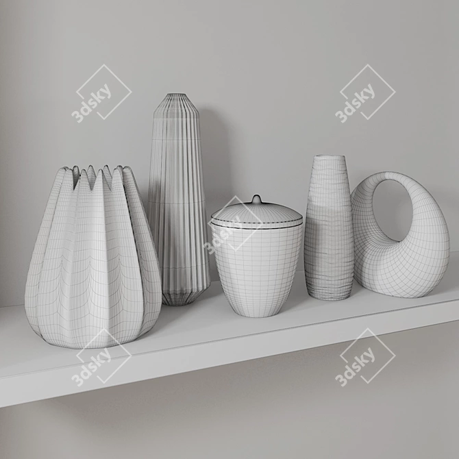 Elegant Decorative 3-Piece Set 3D model image 2